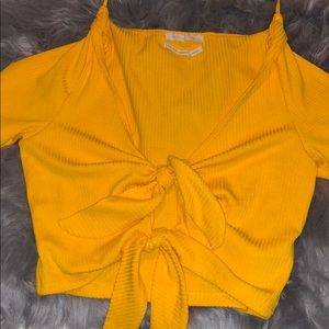 Tied and cropped shirt